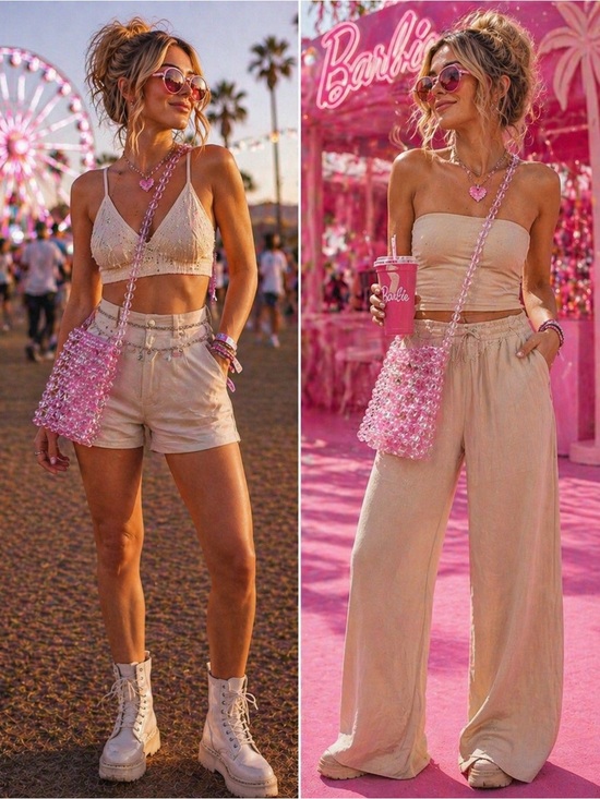 8 By Yoox Accessories - Pink clear beaded woven pink clear crossbody bag